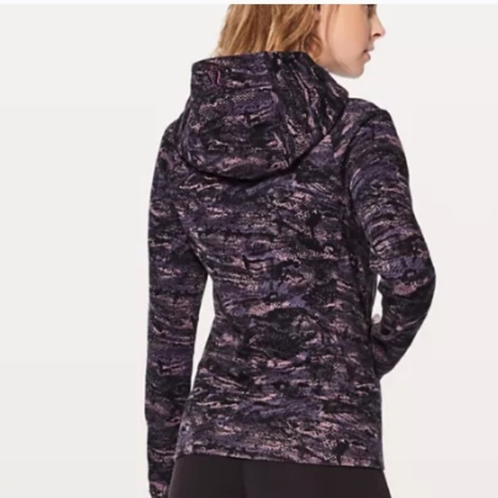 Lululemon Scuba Full Zip Hoodie Sweatshirt Purple Allover Print Lulu Size 8 - Picture 8 of 8